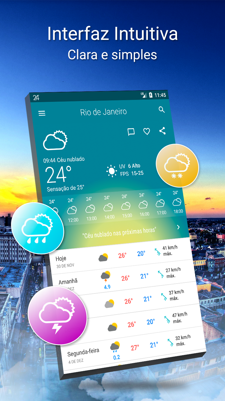 Interfaz intuitiva, clara e simples